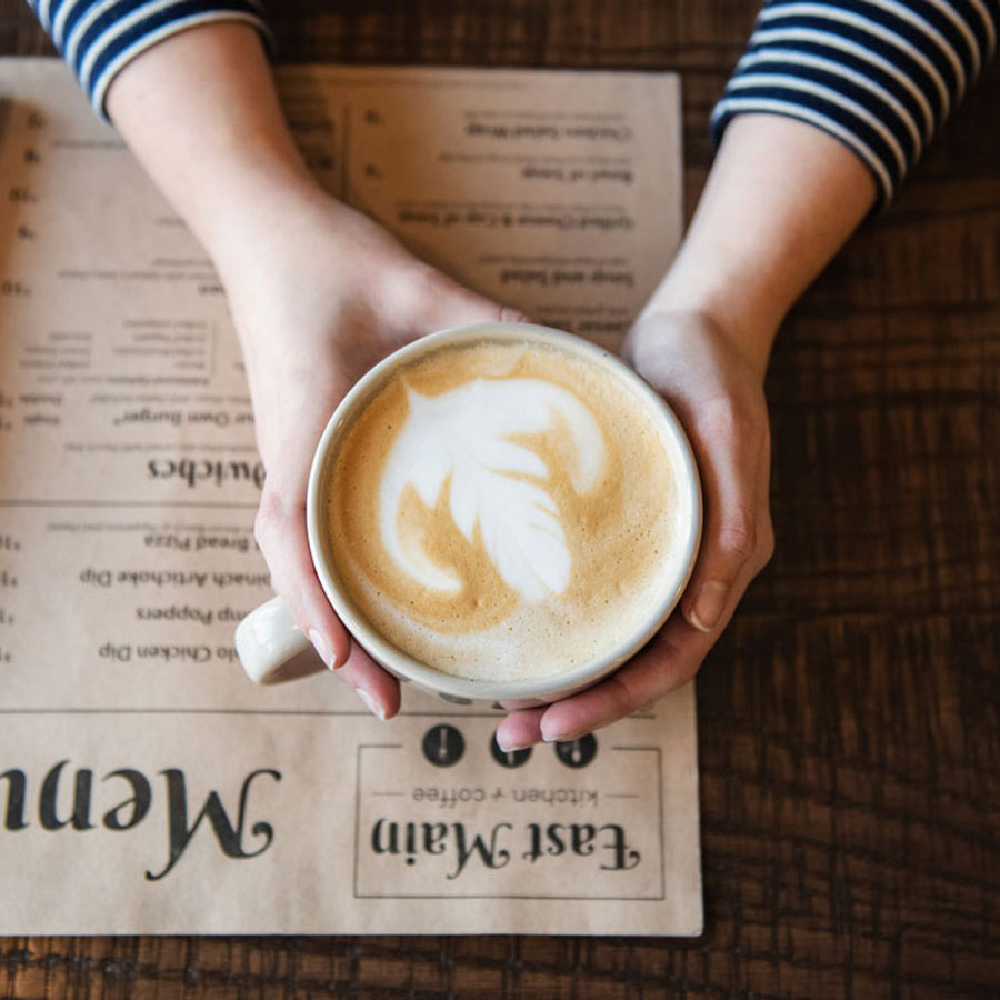 Coffee drinks at East Main Kitchen + Coffee